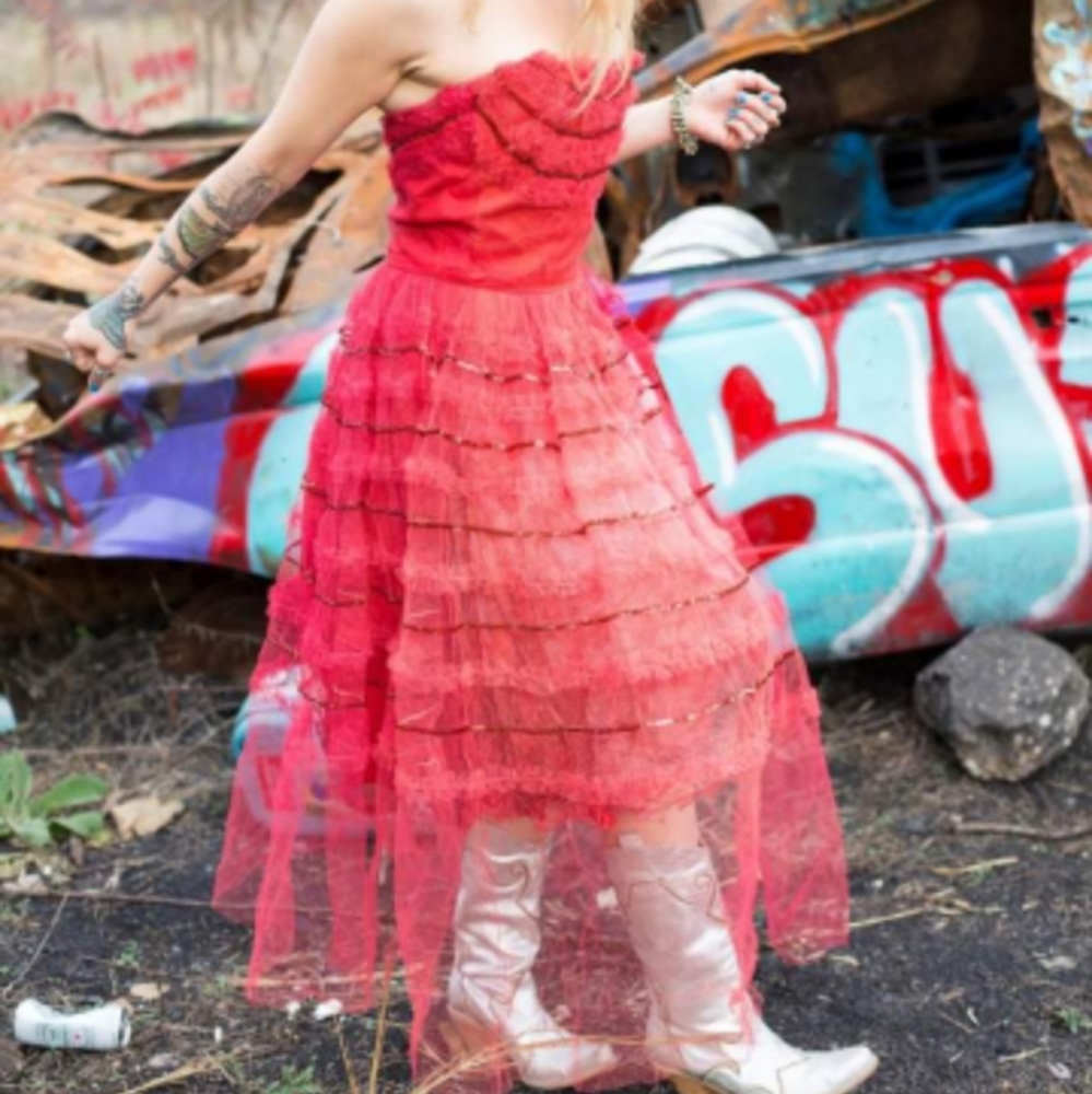 Vintage Crinoline Red Dress